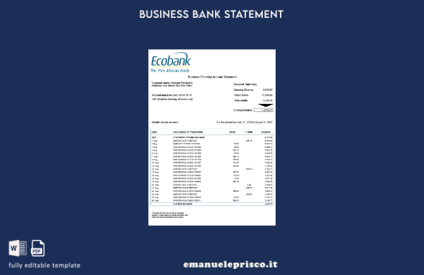 stile verificato Organizzazione Togo Ecobank che controlla l'estratto conto Mode